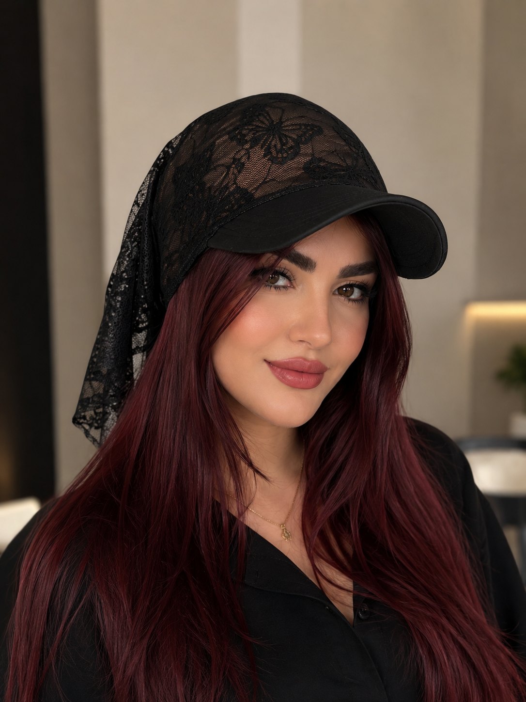 هدبند نقابدار رنگ مشکی